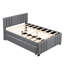 Lit plateforme double tapissier avec gigogne gris