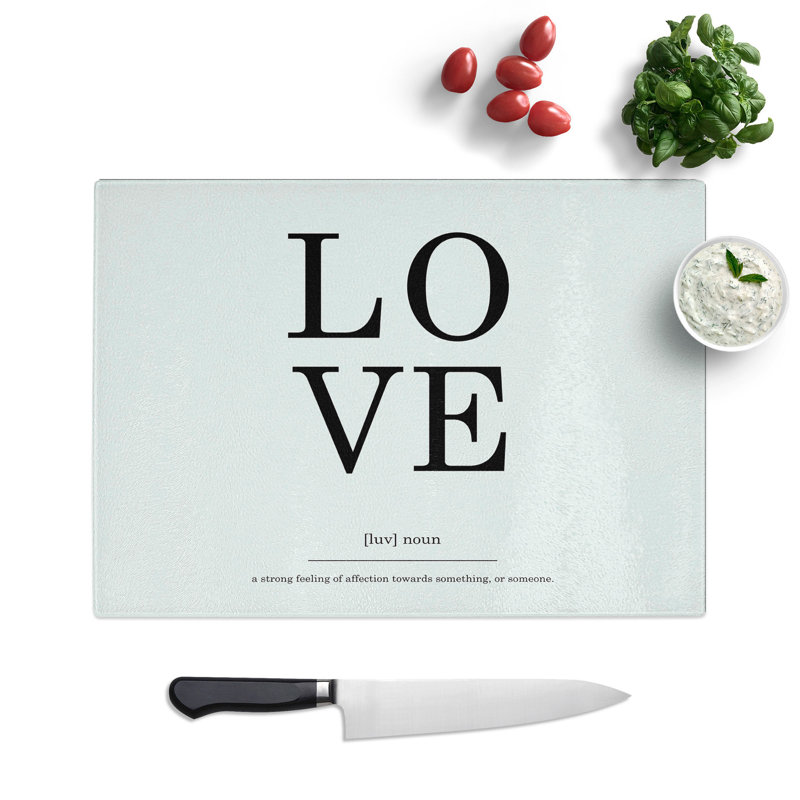 Definition of Love Typography Chopping Board, 0.4cm H x 28.5cm W x 39cm L