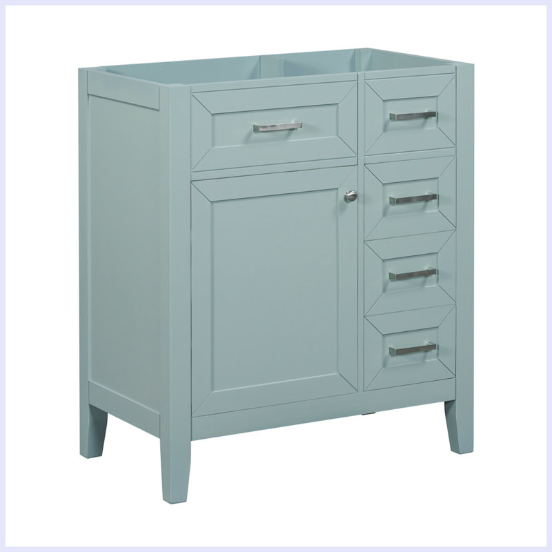 Meuble-lavabo moderne avec armoire et tiroirs, Vert
