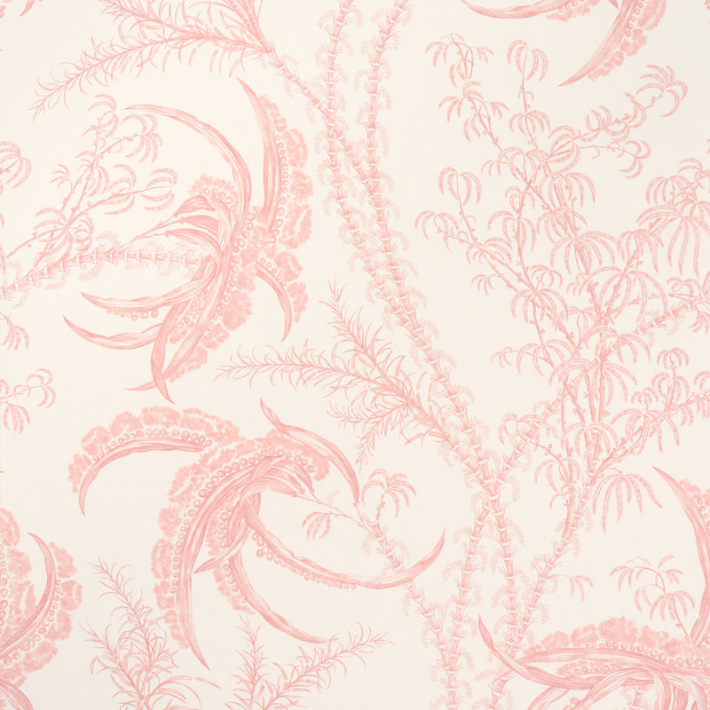 Ocean Floral Non-Woven Wallpaper Roll, Orange