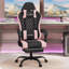 Gaming Chair With Pocket Spring Cushion, Massage Ergonomic Office Chair, Wide Padded Swivel Computer Chair With Massage Lumbar Pillow Footrest, 150kg Load, Mesh Fabric-1796709777
