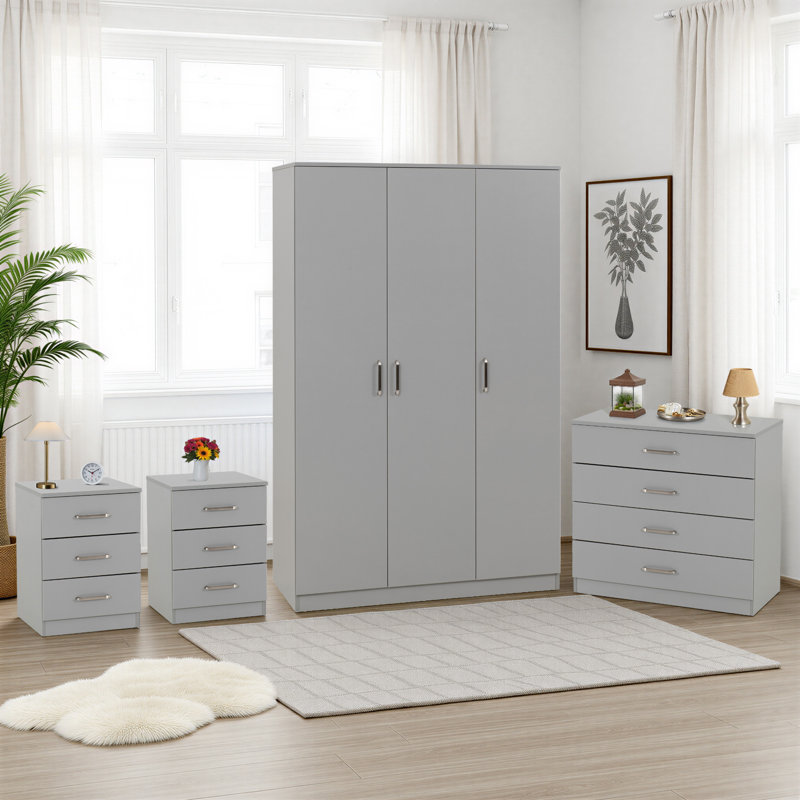 Sumrah Piece Bedroom Set, Light Grey