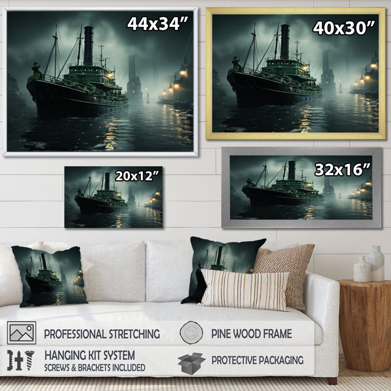 Port Port Journey - Nautique et plage, art mural, salon, Cadre photo blanc, H 16 po x l 32 po x P 1 po