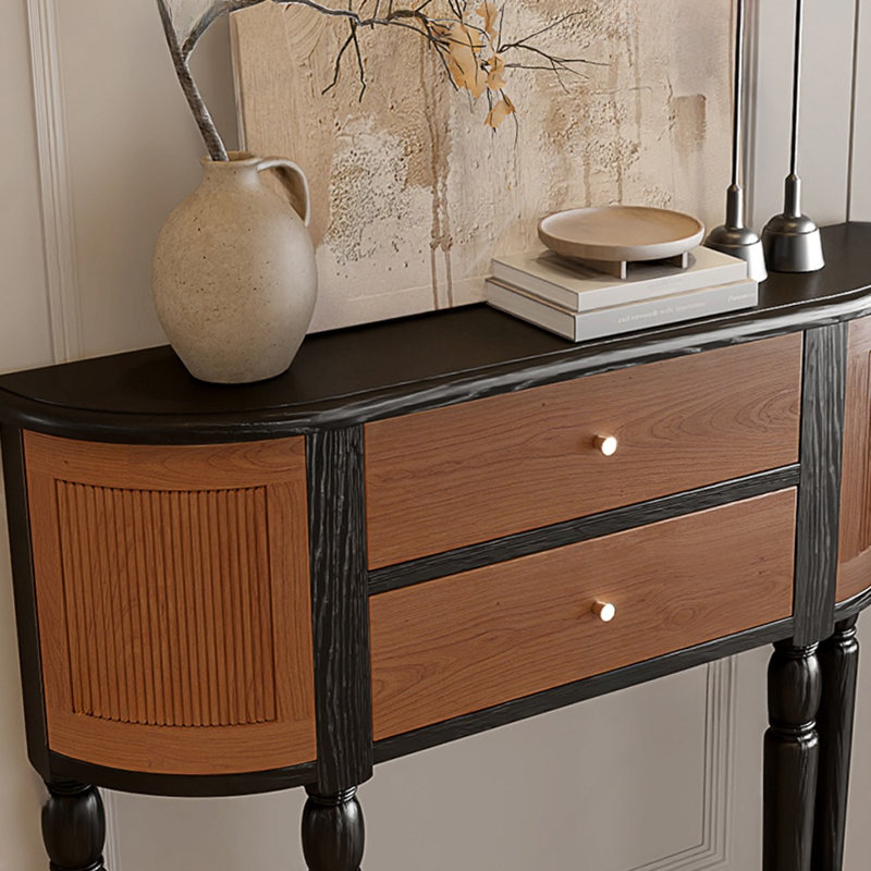 Console de hall d'entrée en bois massif, 35.4" H x 31.5" W x 9.8" D