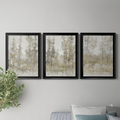 «Thicket Of Trees I», peinture sur toile 3 pièces