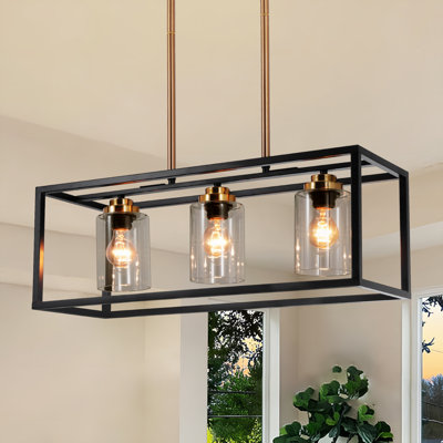 Lustre carré / rectangulaire à 3 lumières à intensité variable Adjani