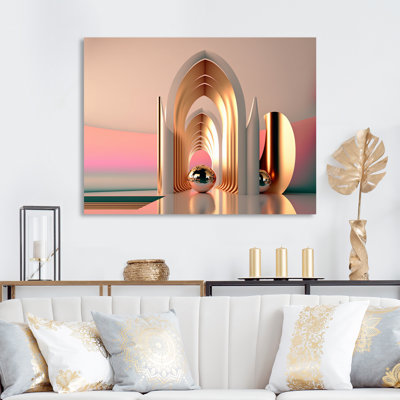 «Futuristic Golden Globe Architecture II», reproduction sur toile
