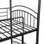 Lit superposé simple au-dessus d'un lit simple en métal noir profond, de style maisonnette avec glissoire pour chambre d'enfant