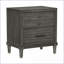 Table de chevet 2 tiroirs transitionnelle grise - bois et amp; Rangement en placage pour chambre à coucher