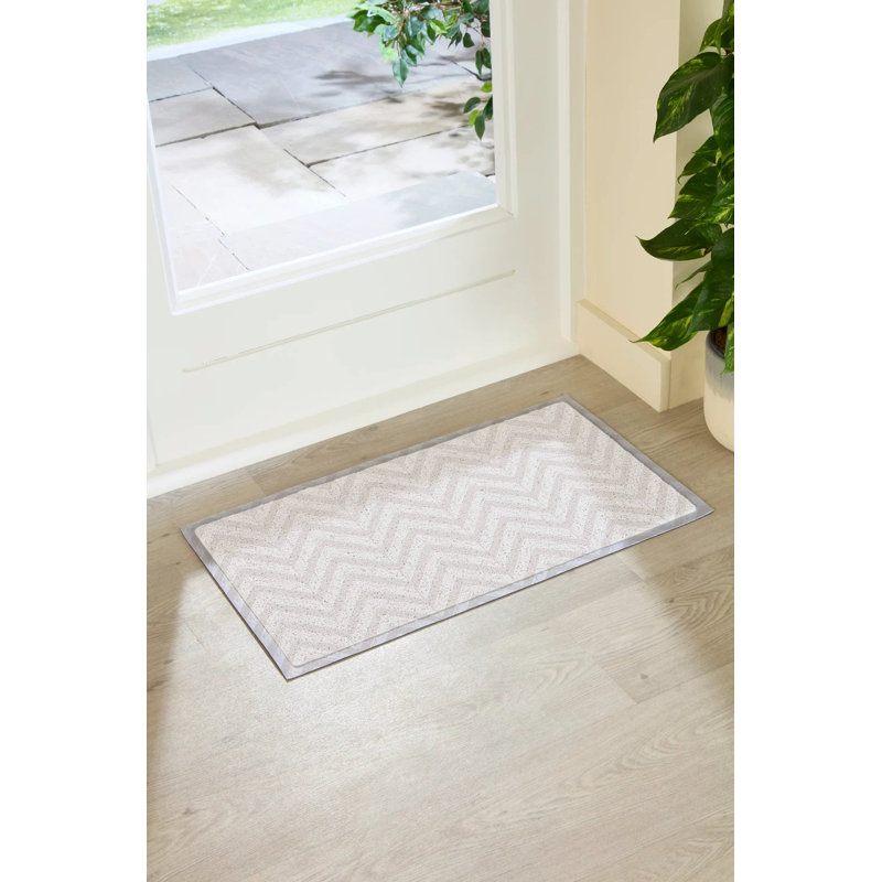 Beige Chevrons Doormat - All-Weather