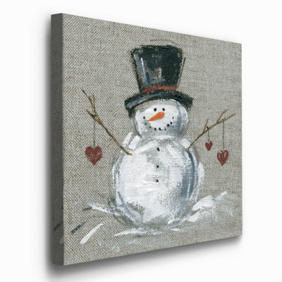 Lin bonhomme de neige II - reproduction d'art sur toile tendue