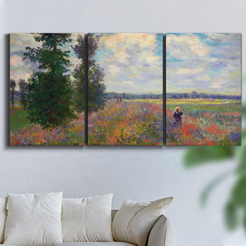 Sunrise Bay sur toile, reproduction de 3 pièces, H 36 po x l 72 po x P 2 po