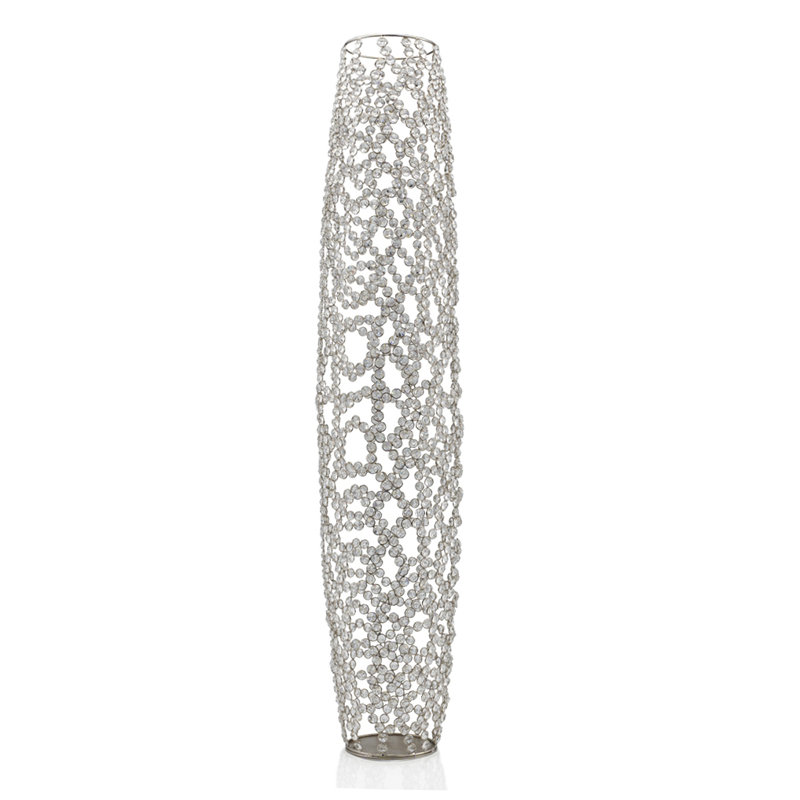 Vase de plancher ovale en verre cristal, H 47 po x l 9 po x P 9 po