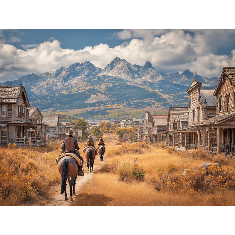 Mountain Frontier Street Wrapped Canvas Wall Art