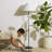 Squiggle 62" Modern LED Floor Lamp with Wavy Black Metal Base and Ivory Empire Shade, Bulb Included-98278479