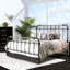 Twin Bed Frame With Hand - Brushed Gold, 7 Spindles, Full Metal, Transitional, Powder Coated, Antique Black Finish Size Frame, Black, Transitional Appearance