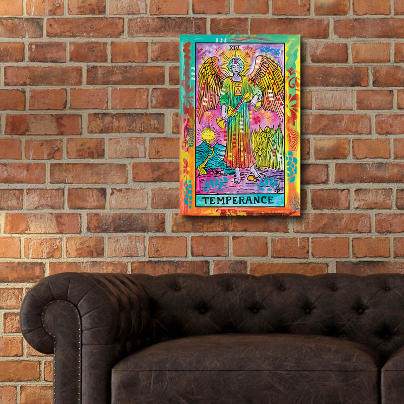  «Tarot - Temperance» par Dean Russo, art mural en verre acrylique, 16 po x 24 po, H 24 po x l 16 po