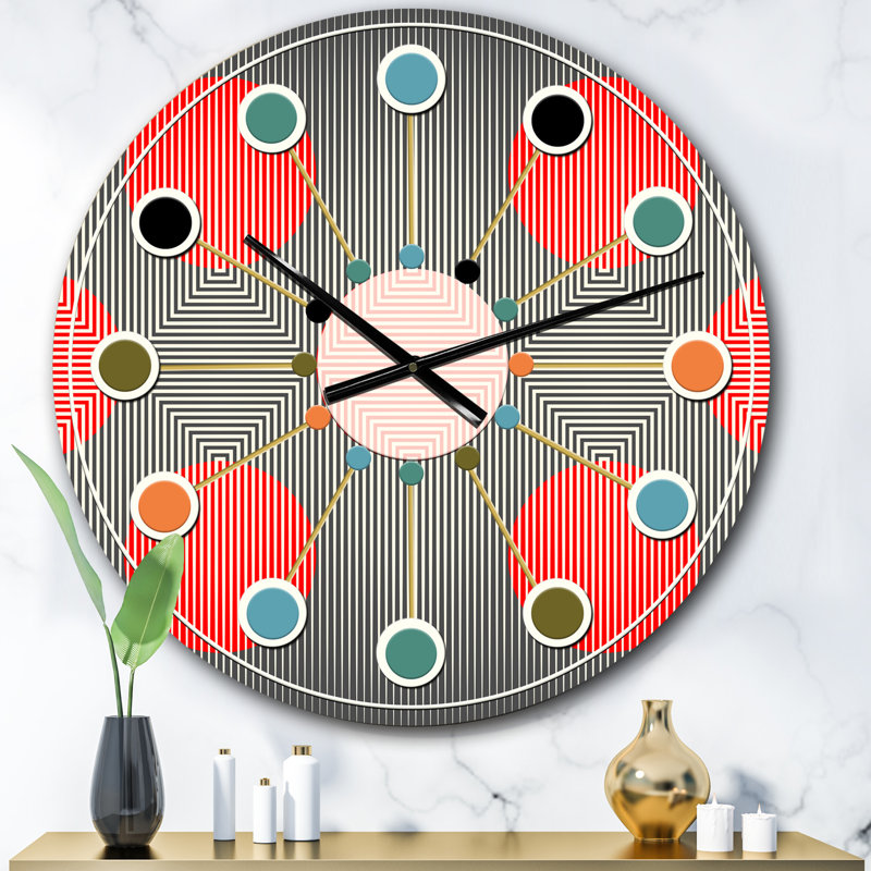 Horloge murale moderne Mid-Century, Surdimensionné