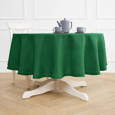 Sonoma Hemstitch - 100% Pure Linen Round Tablecloth (Prewashed)