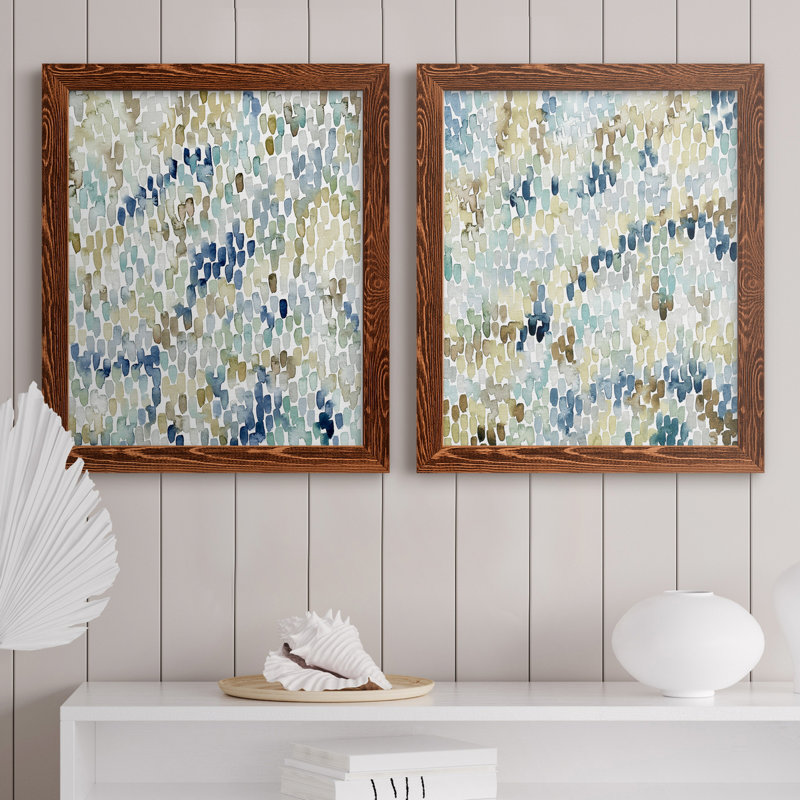 River Wavelet I - ensemble de 2 reproductions d'art sur toile, H 20 po x l 17 po x P 1 po, Toile avec cadre érable