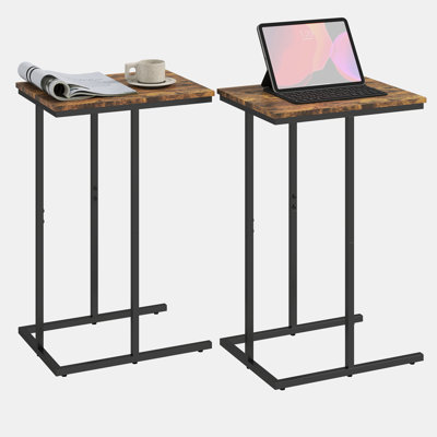 Gavin C End Table With Solid Metal Base For Living Room, Bedroom (Set Of 2)