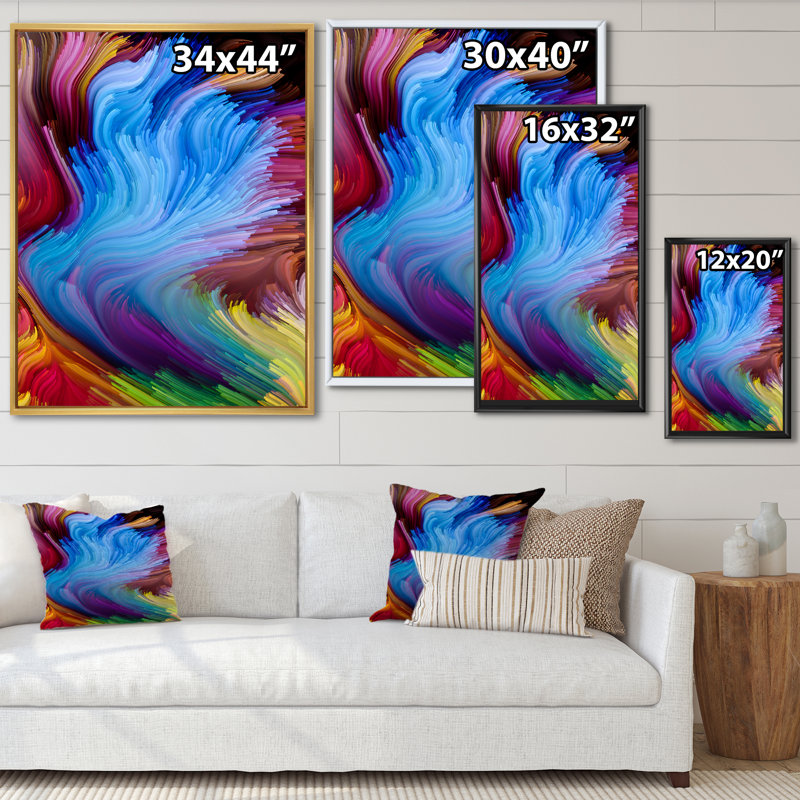 Élégance de liquide Art VI - reproduction d'art moderne sur toile, H 12 po x l 8 po x P 1 po, Cadre flottant doré