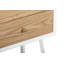Table de chevet Universal Expert Abacus, 2 tiroirs de rangement, poignées d'armoire en bois massif, pieds carrés en métal