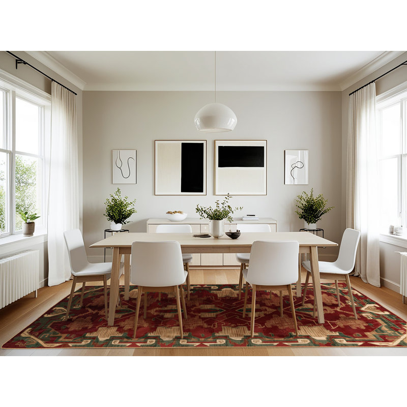 Machine Washable Art Deco Brown Area Rug, Rectangle 7' x 10'