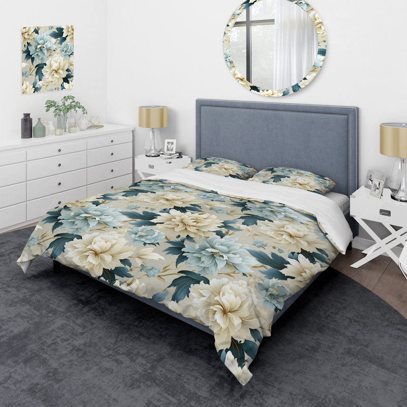 Ensemble de housse de couette Contemporary Flourish Victorian, Housse de couette simple + 1 taie décorative stan