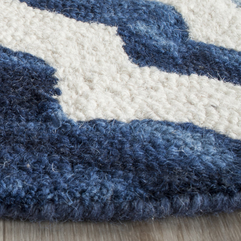 Adelei Hand Tufted Wool Geometric Rug, Rectangle 3' x 5'