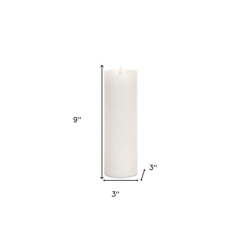 Set of Two White Flameless Pillar Candle