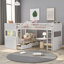 Structure de lit en bois massif pour 3 personnes, lit superposé simple avec lit mezzanine et tiroirs de rangement, pin blanc