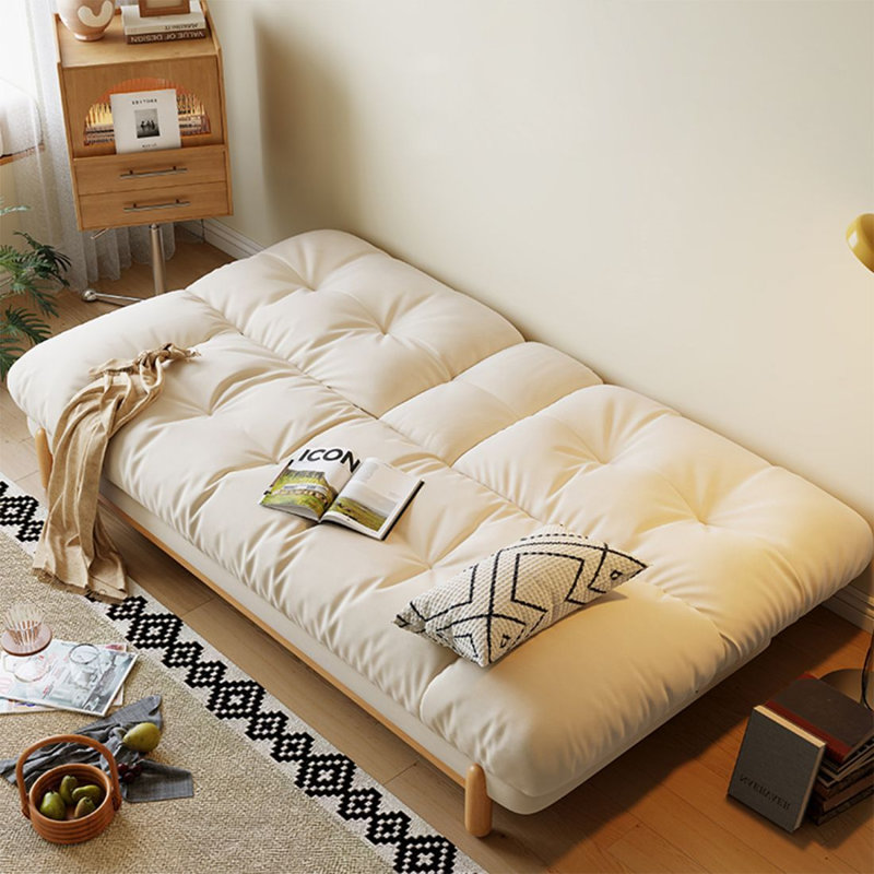Canapé-lit causeuse en similicuir beige, 78.74"W*36.22"D*35.43"H