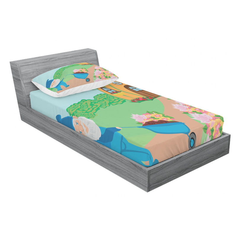 Gnome Microfiber Sheet Set, Twin Sheet Set with Fitted Sheet
