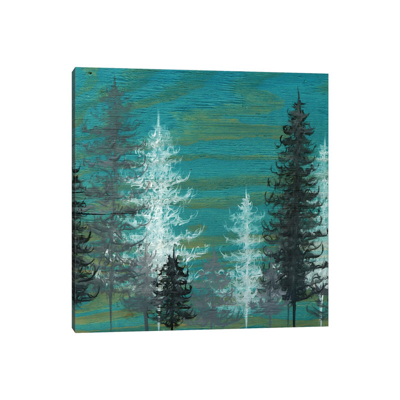 Teal Trees by Emily Magone - Wrapped Canvas Painting, No Frame, 45.72 cm H x 45.72 cm W x 1.91 cm D