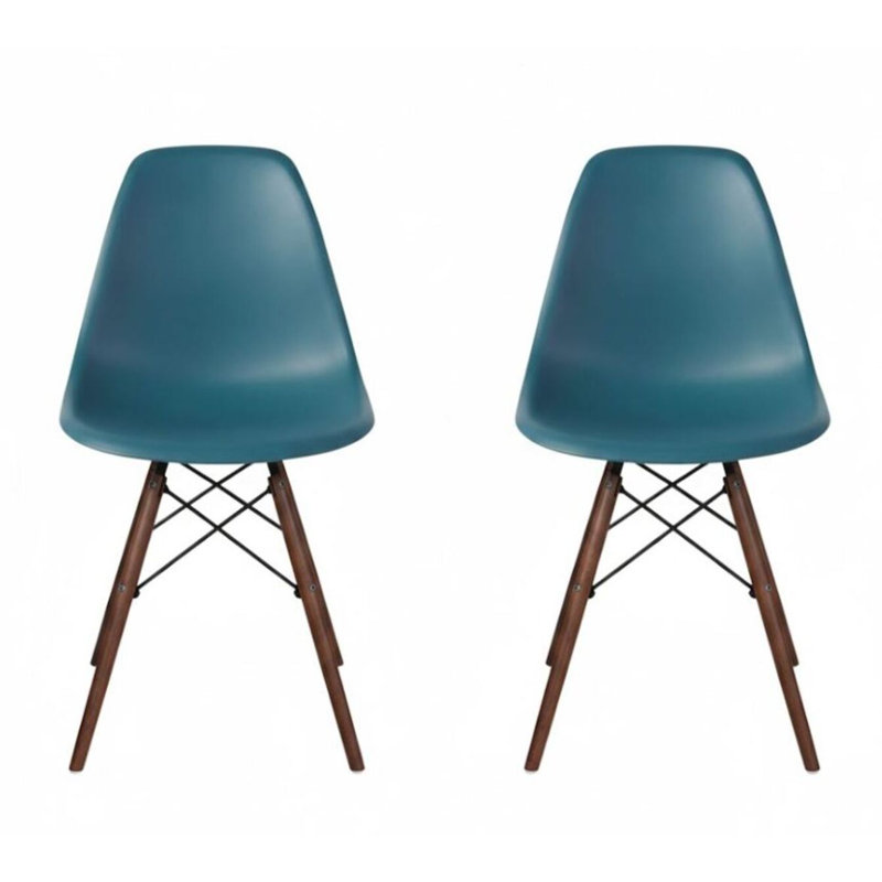 Ensemble de 2 chaises d'appoint Fontana, Paon