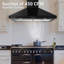 Hotte murale convertible 30 pouces 450 CFM CIARRA, hotte de cheminée en acier inoxydable noir avec lumières DEL, ventilateur d'extraction à 3 vitesses, filtres allant au lave-vaisselle et cuisine moderne-90753796