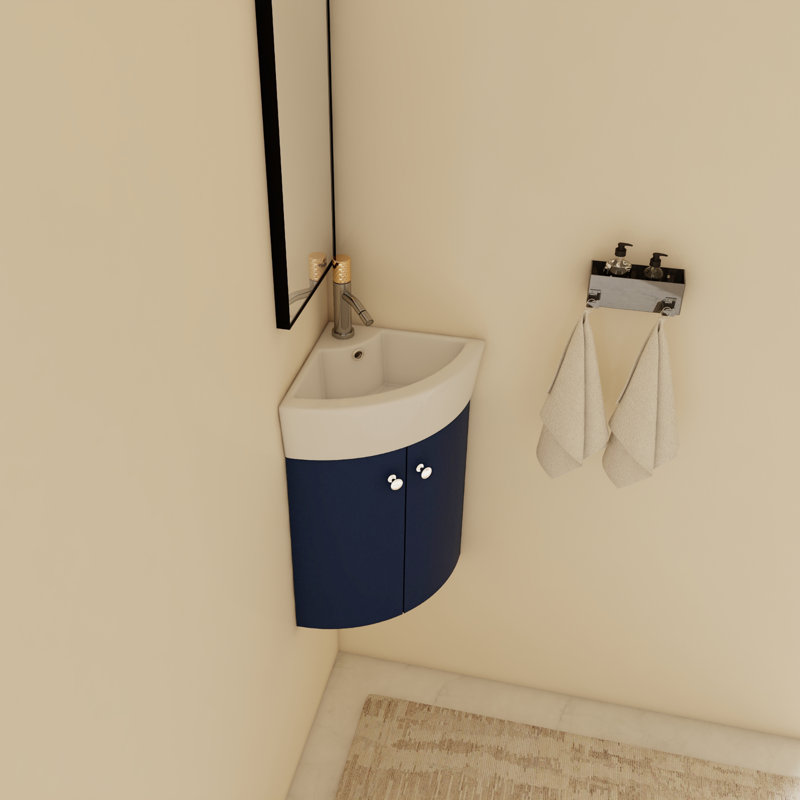 Ensemble de meuble-lavabo simple mural et d'angle 12,83 po Bacari