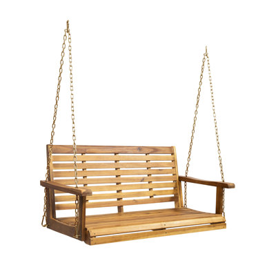 Balancelle en bois à l'abat-jour et élégante, d'une capacité de l 49,50 po x P 26,26 po x H 21,97 po, capacité de 800 lb, conception à lattes, assemblage requis en bois