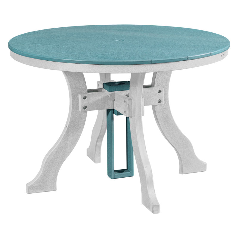 Table ronde en cèdre Rosecliff Heights, Blanc, Bleu