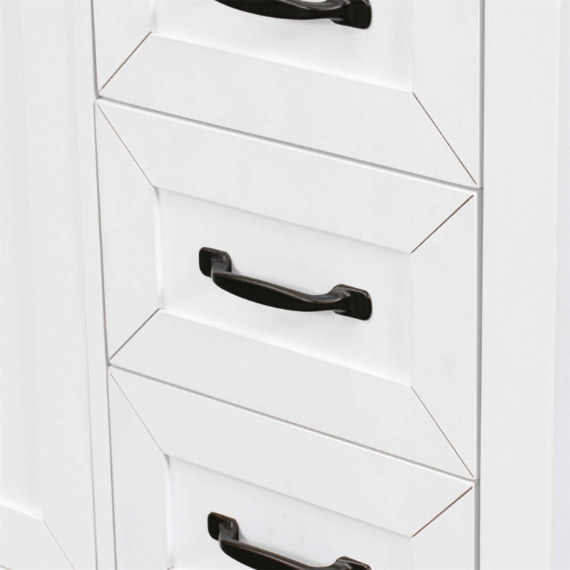 Base de meuble-lavabo autoportant de 36 pouces avec tiroirs, structure en bois massif et panneau de fibres à densité moyenne, design moderne pour le rangement et le style