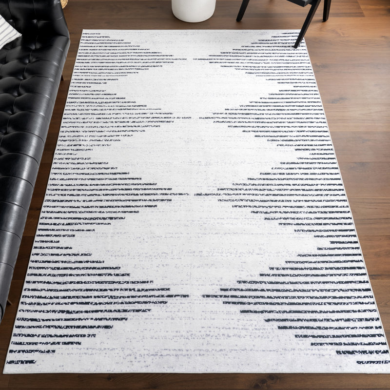 Hokku Designs Yori Diamond SplashGuard Machine Washable Area Rug, Rectangle 6' x 9'