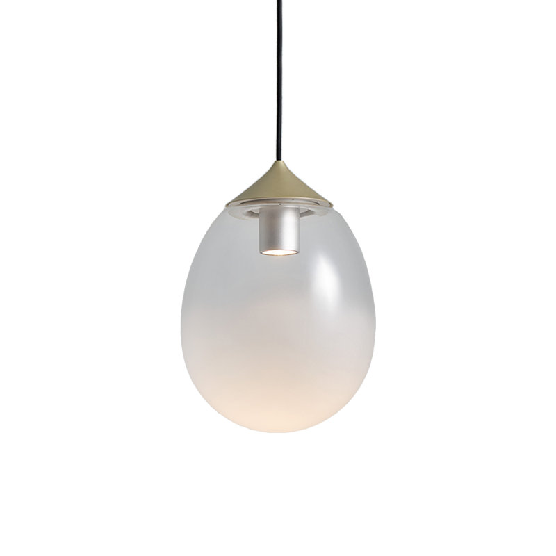 Luminaire suspendu DEL brume L, Champagne doré, H 13,7 po x l 9,8 po x P 9,8 po