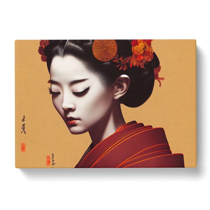 Beguiling Geisha - Wrapped Canvas, 50cm H x 76cm W x 3cm D
