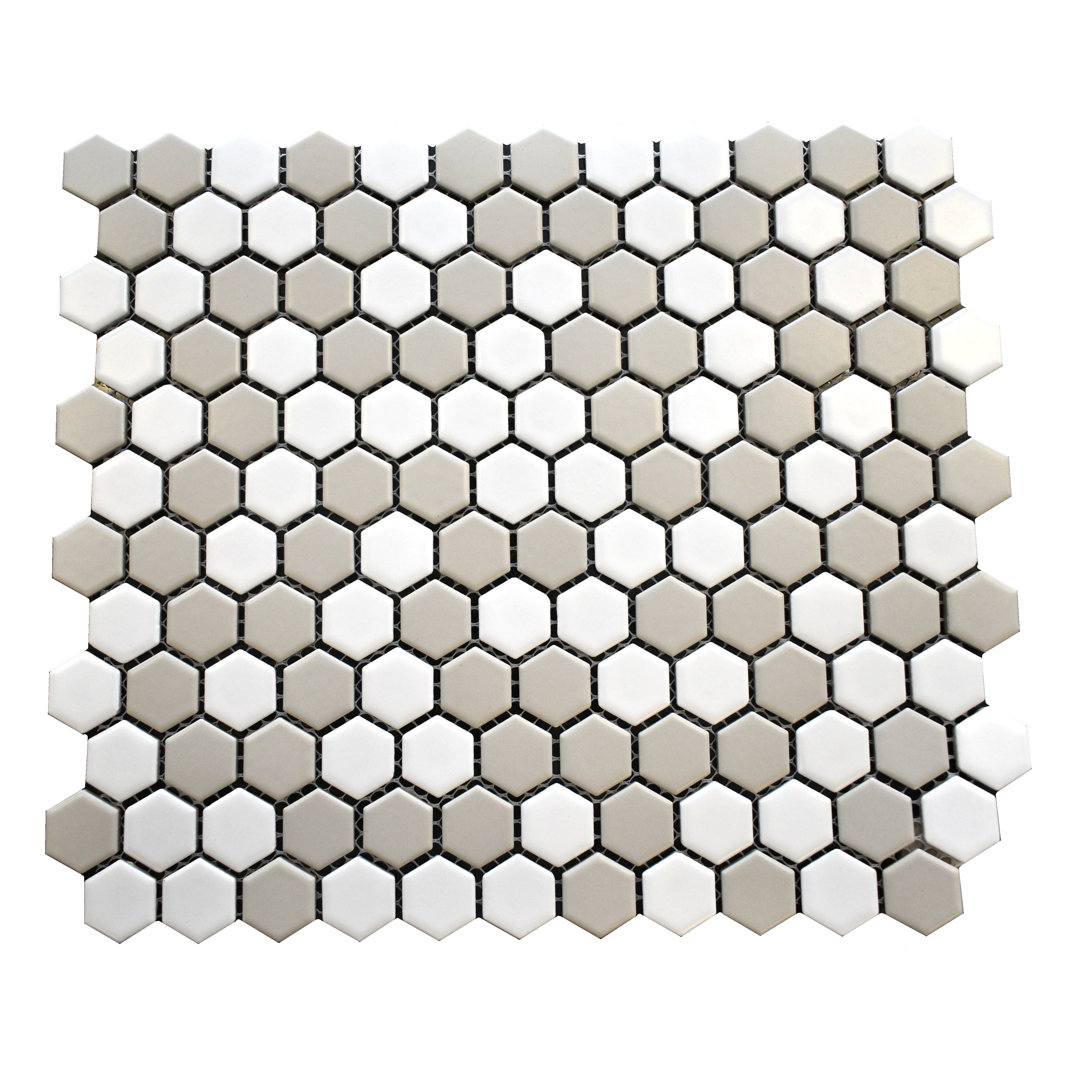Classic 12" x 10" Porcelain Honeycomb Mosaic Wall & Floor Tile Mulia Tile 