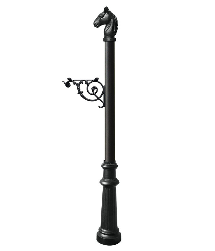 Poteau décoratif intérieur h 61 po Lewiston Mailbox, Noir