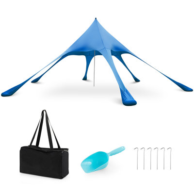 Auvent de parasol de plage 20 x 20 pi Costway Upf50 + avec sac de transport, 8 sacs de sable et une pelle Costway