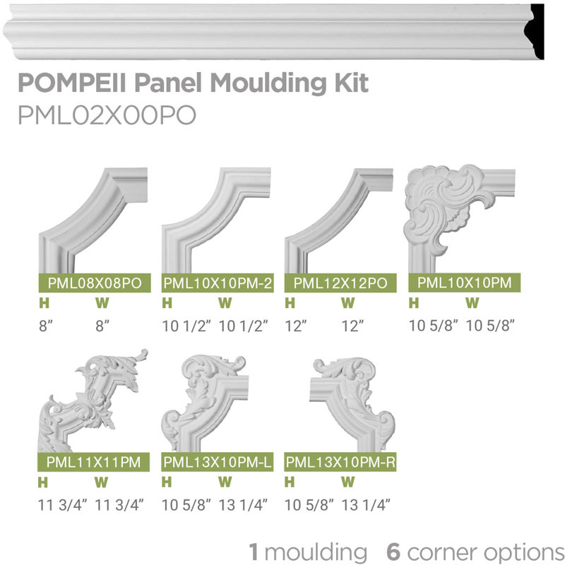 2 1/2"H x 3/4"P x 94 1/2"L Pompeii Panel Moulding
