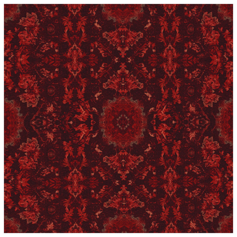 Red Floral Damask Blankets, 60in W x 80in H