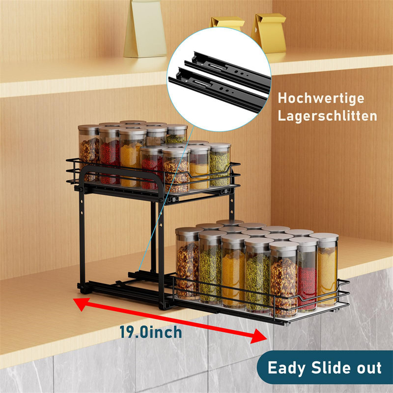 Spice Rack, 23cm H x 18.2cm W x 26.4cm D, Grey